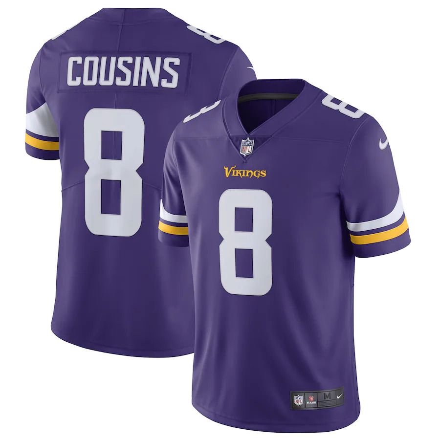 Men Minnesota Vikings #8 Kirk Cousins Nike Purple Vapor Untouchable Limited NFL Jersey